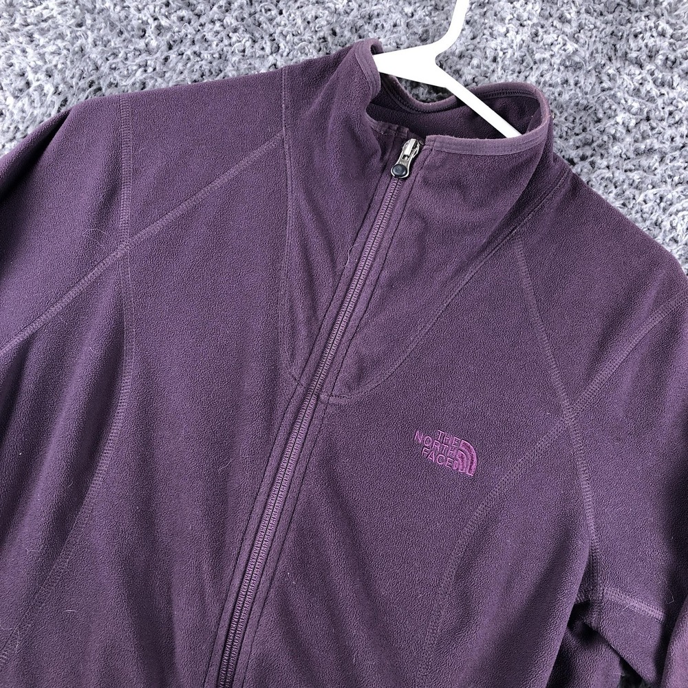 The North Face Fleece Jacket Womens Large Purple Full‎ Zip Pockets Lightweight